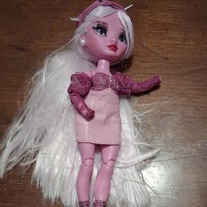 Fashion Doll with Pink Dress and White Hair